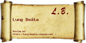 Lung Beáta névjegykártya
